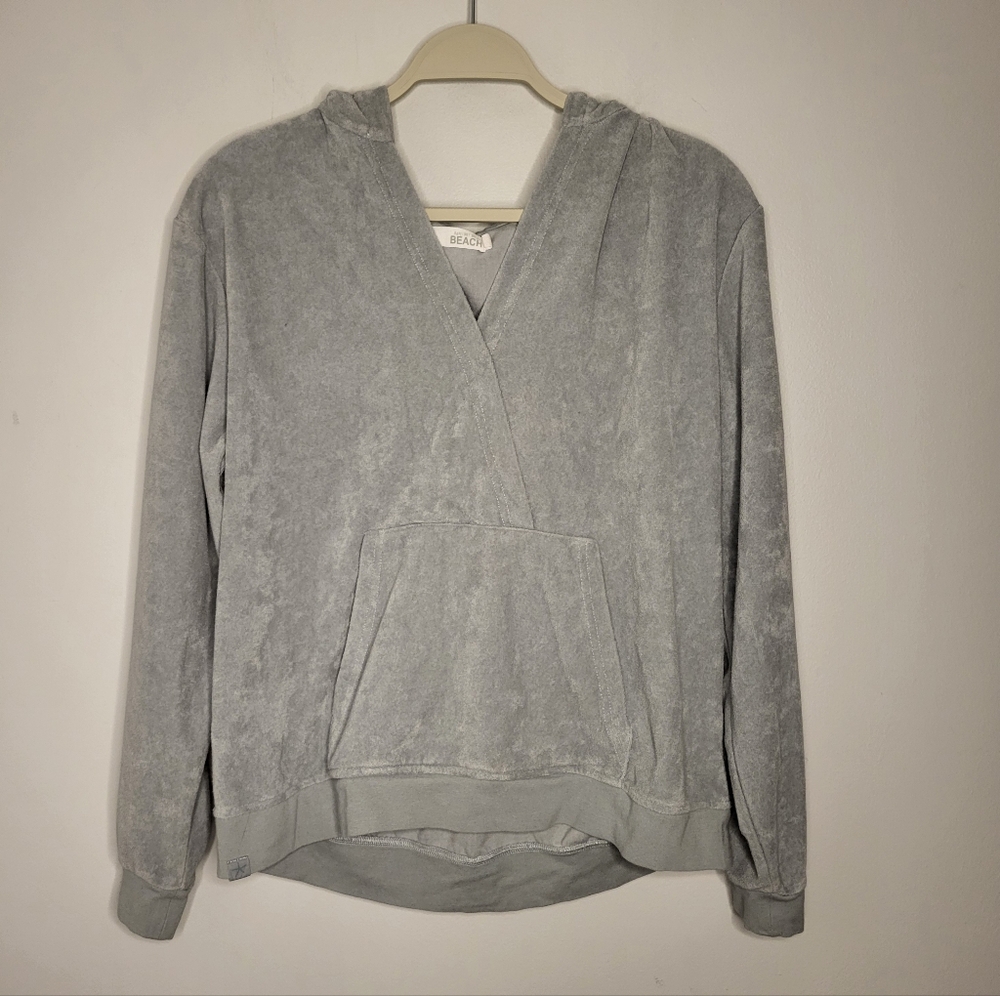 Barefoot Dreams Beach Cozy Terry Hoodie Gray Large